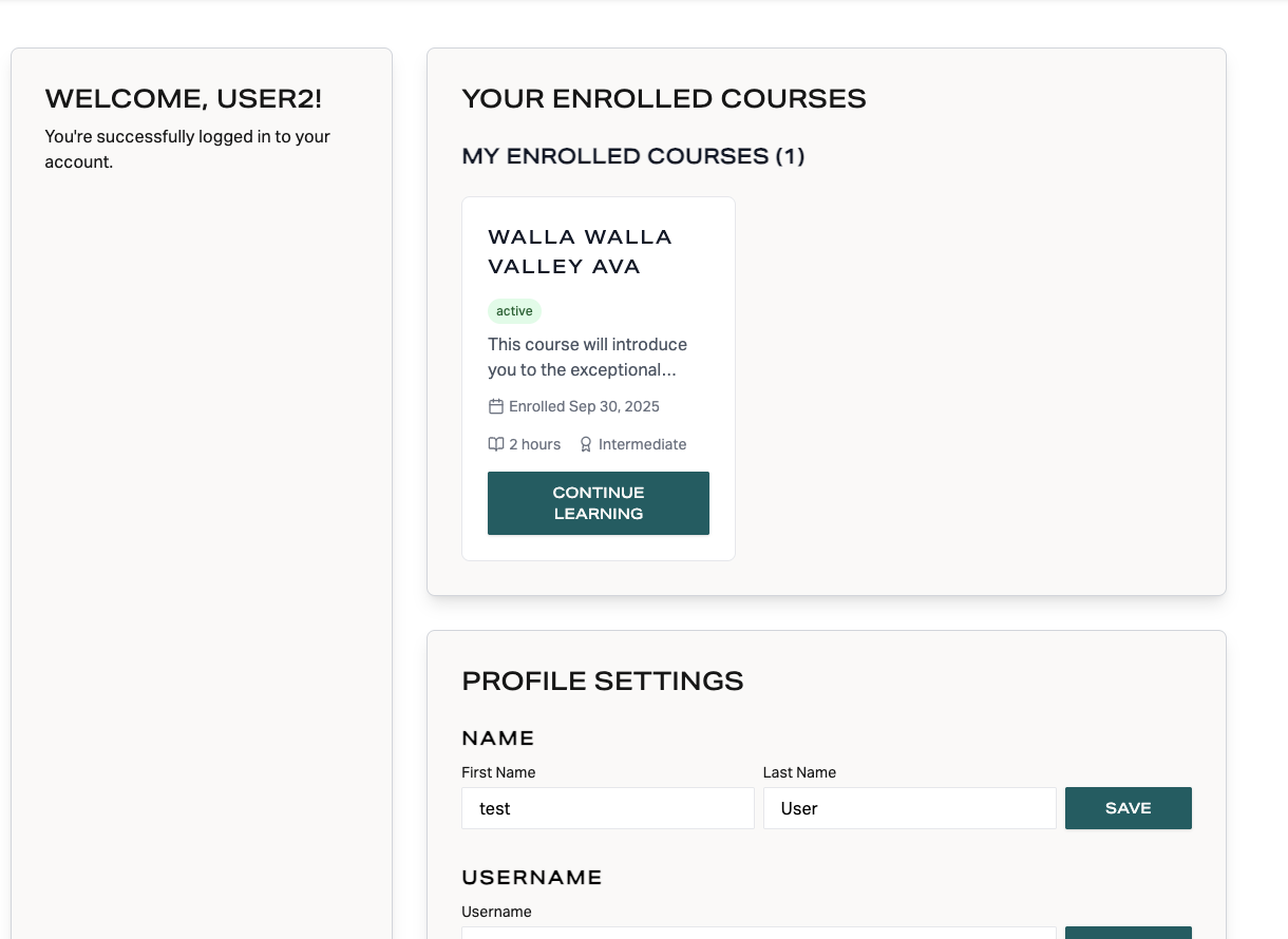 User Dashboard